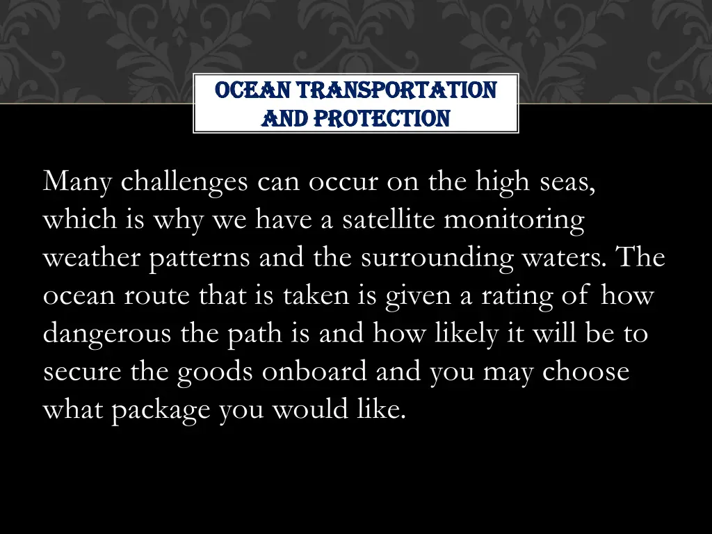 ocean transportation ocean transportation