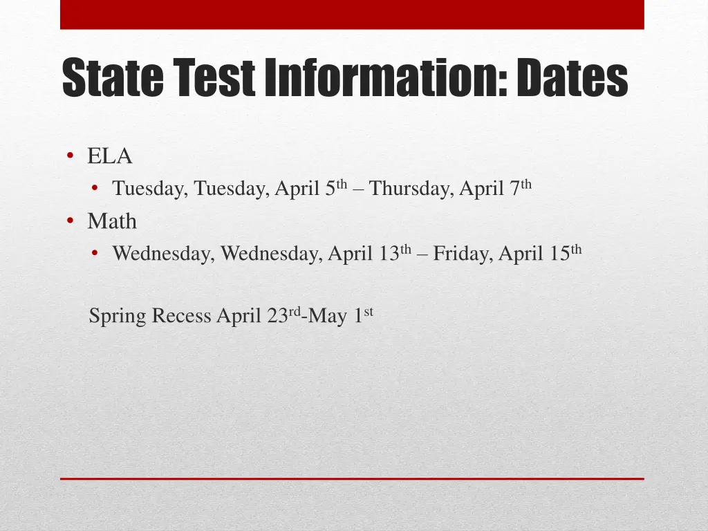 state test information dates