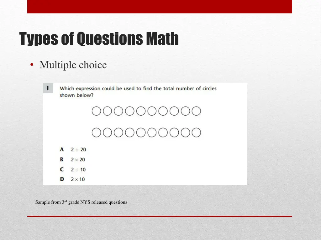 types of questions math