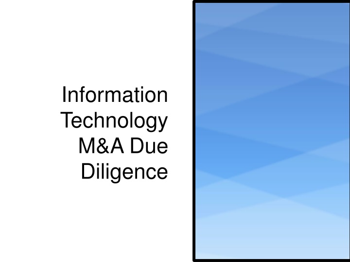 information technology m a due diligence