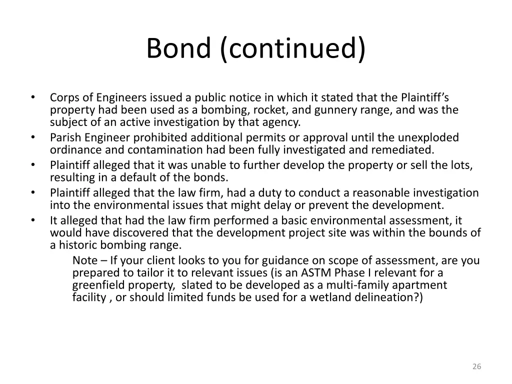 bond continued