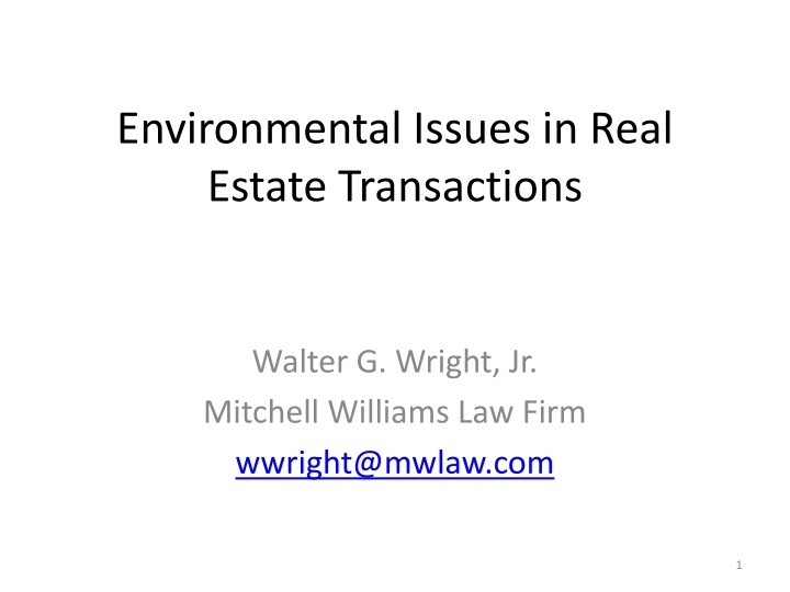 environmental issues in real estate transactions