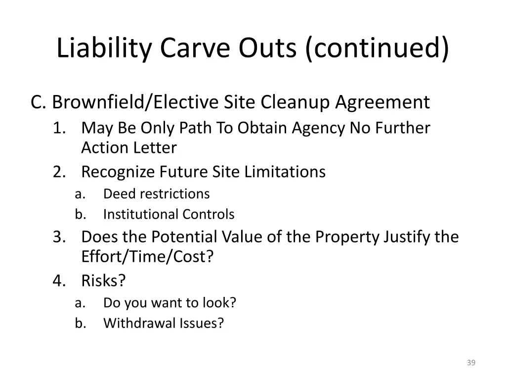 liability carve outs continued