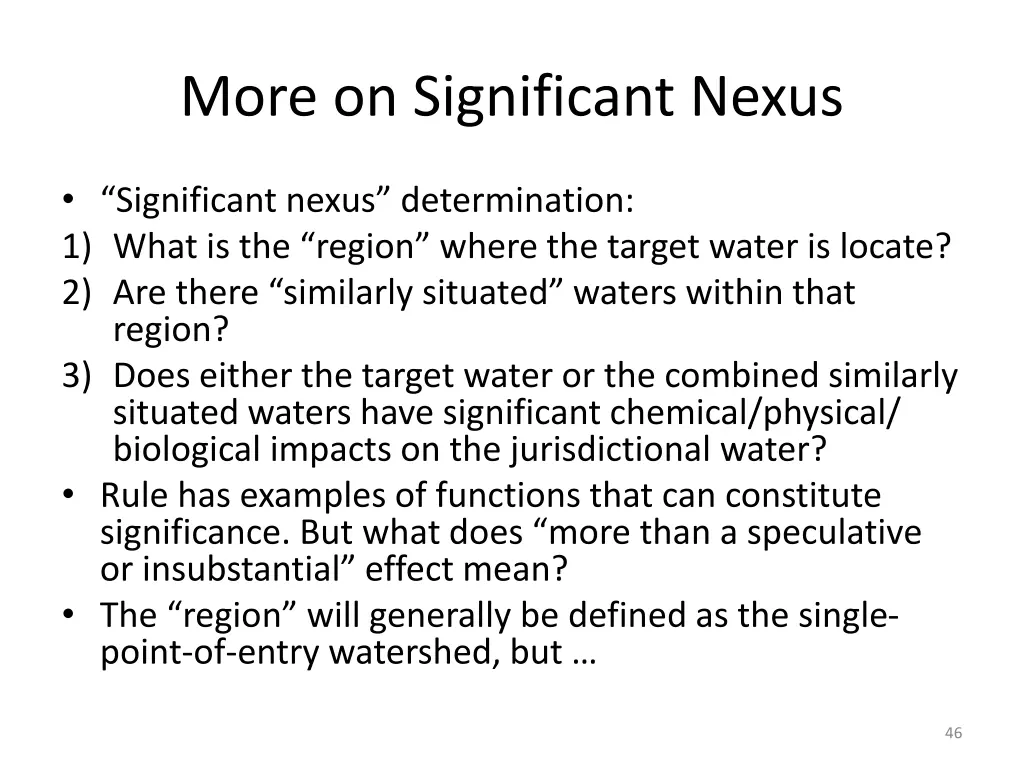 more on significant nexus