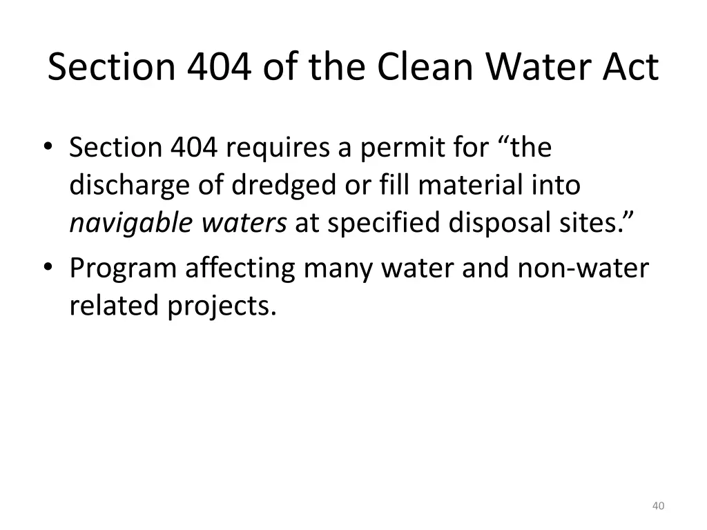 section 404 of the clean water act