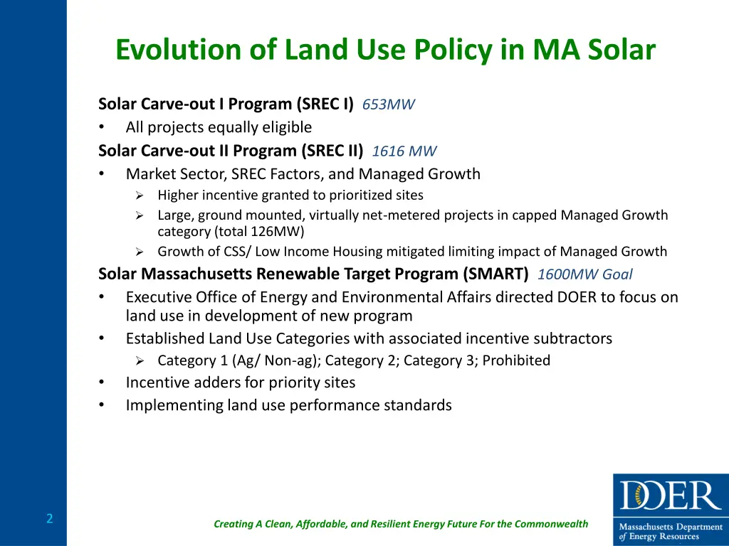 evolution of land use policy in ma solar