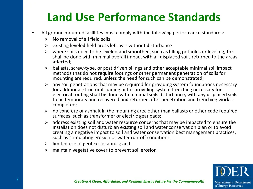 land use performance standards