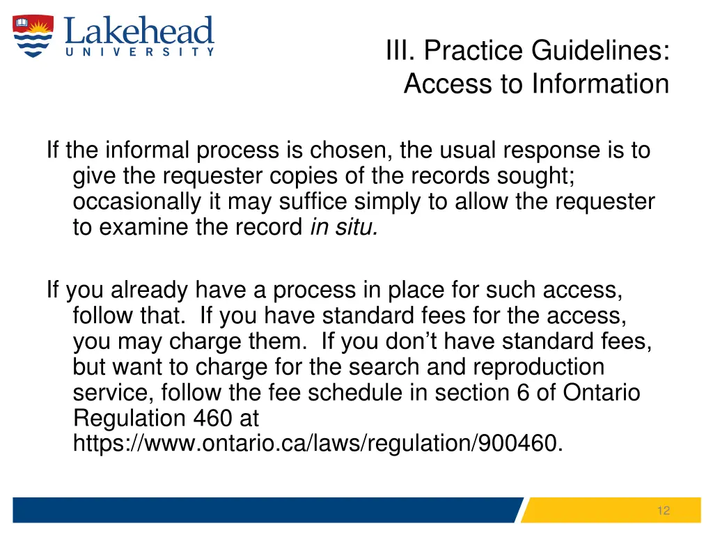 iii practice guidelines access to information 1