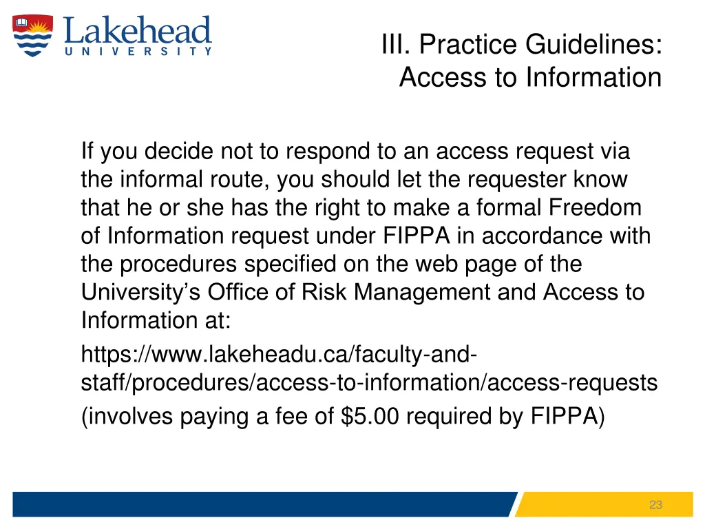 iii practice guidelines access to information 12