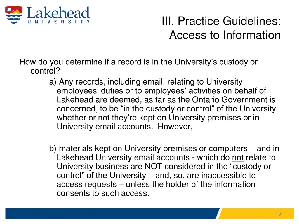 iii practice guidelines access to information 4