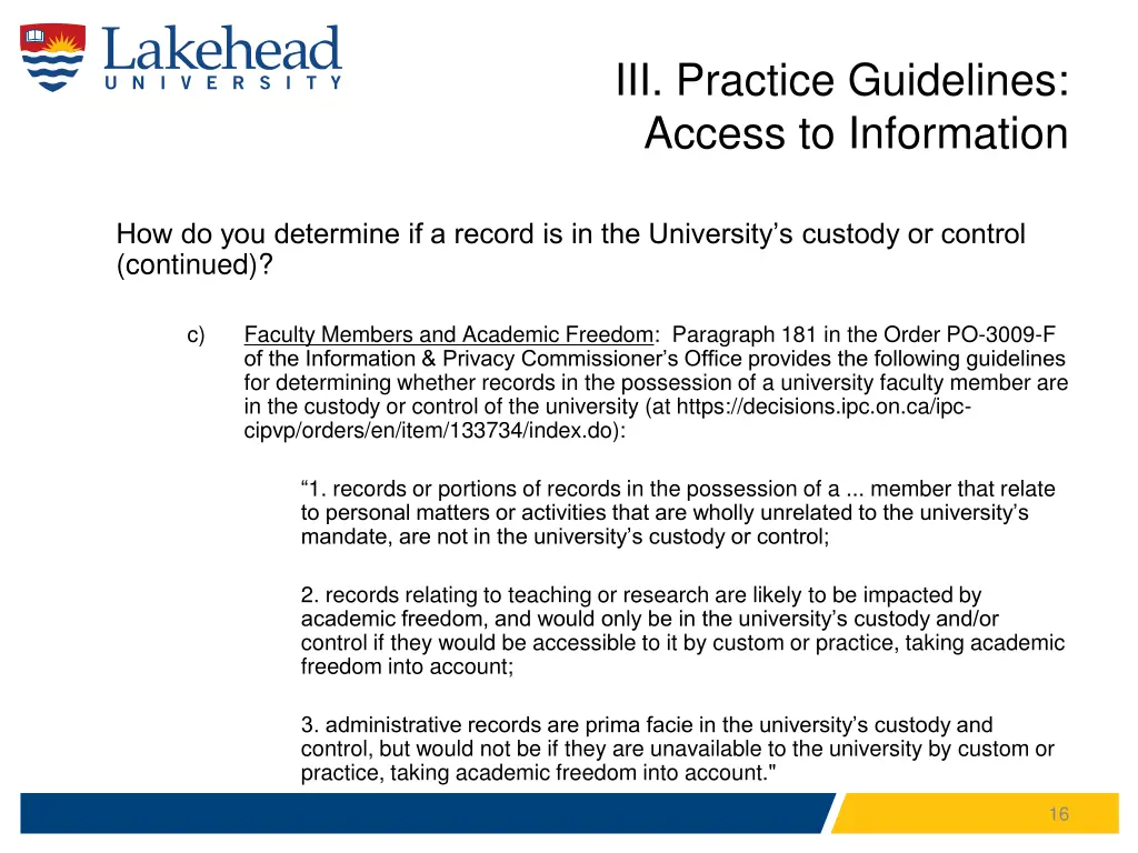 iii practice guidelines access to information 5