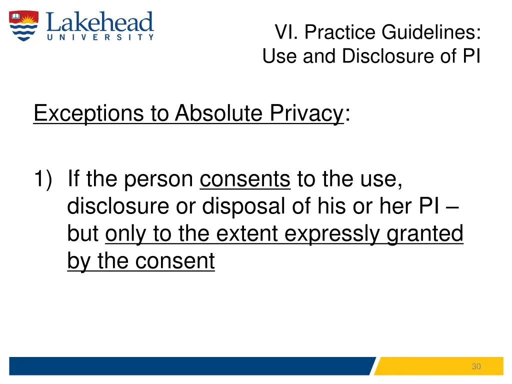 vi practice guidelines use and disclosure of pi 1