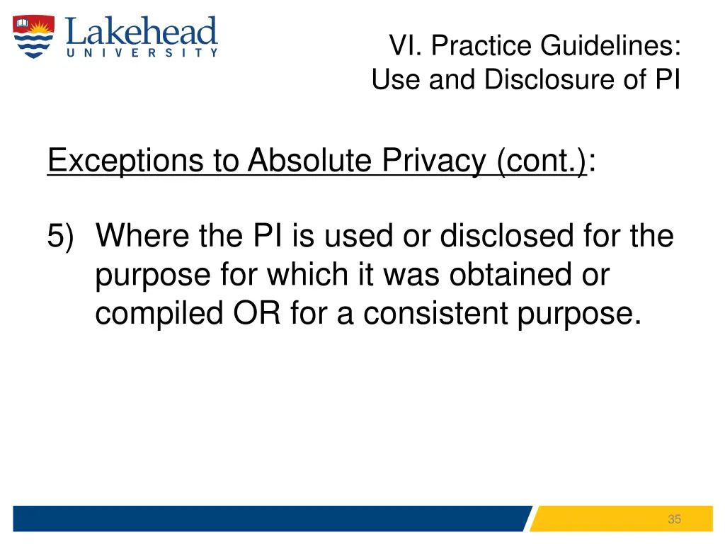 vi practice guidelines use and disclosure of pi 6