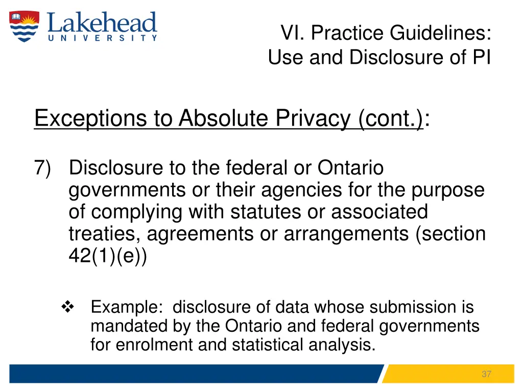 vi practice guidelines use and disclosure of pi 8