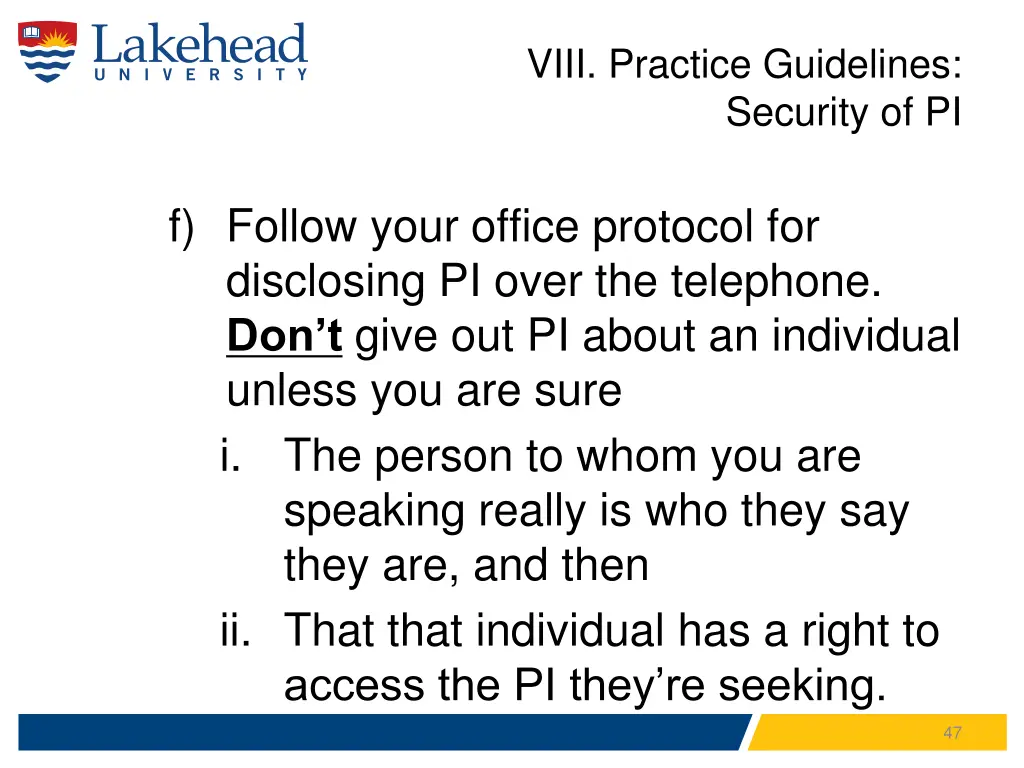 viii practice guidelines security of pi 5