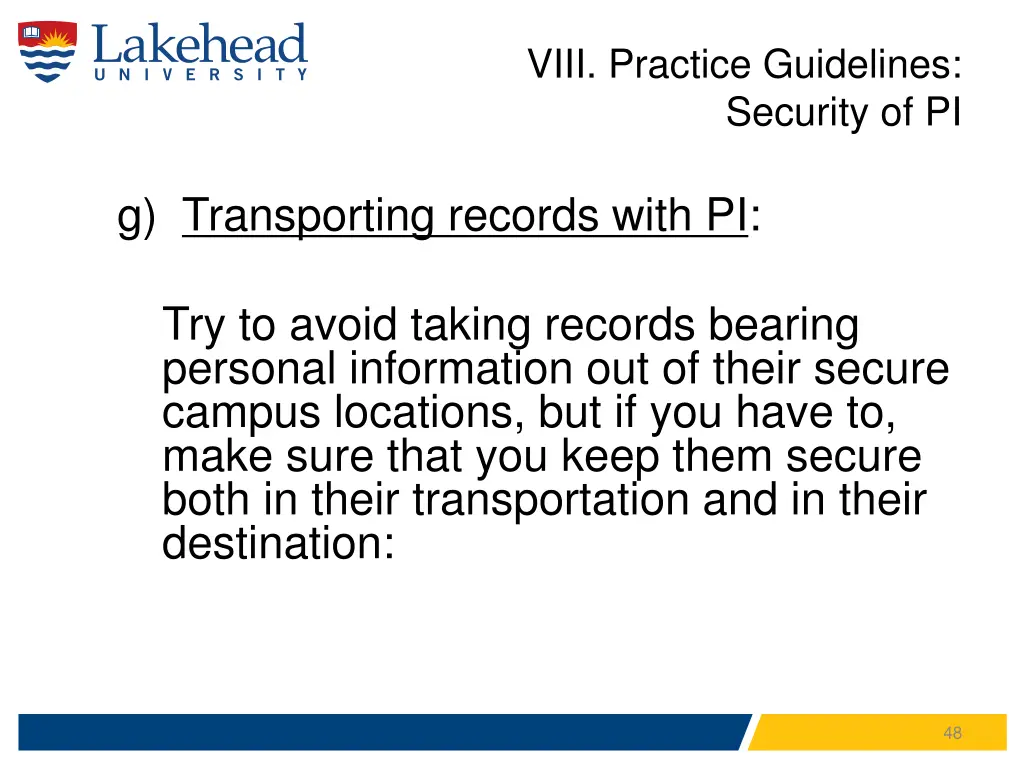 viii practice guidelines security of pi 6