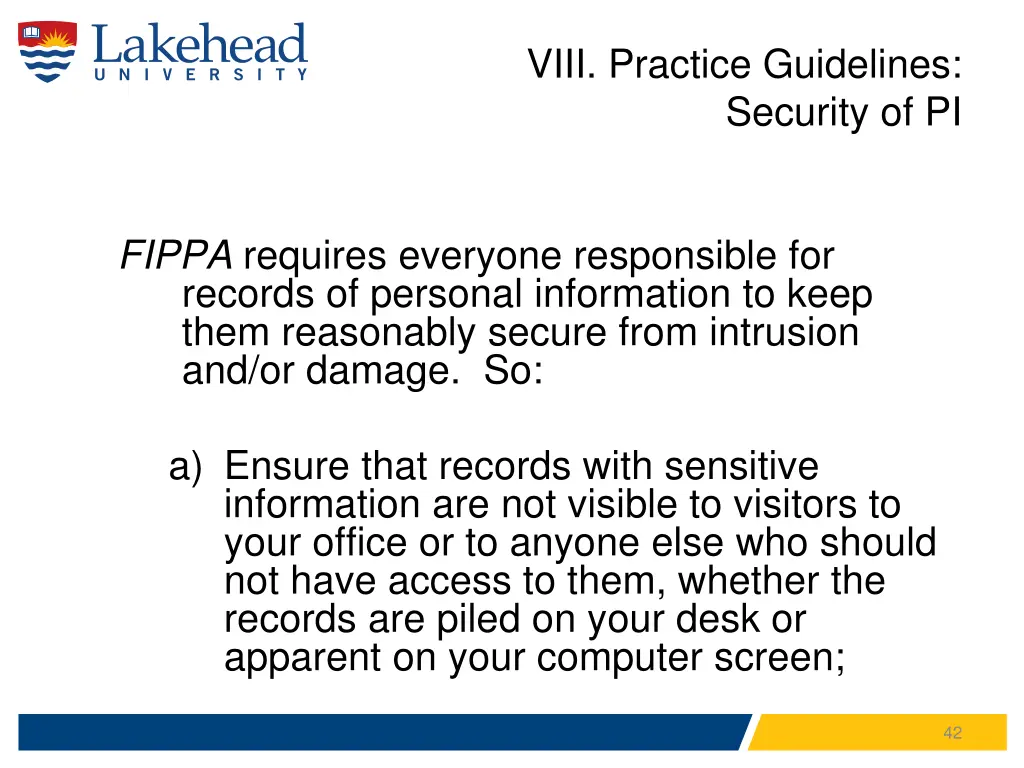 viii practice guidelines security of pi