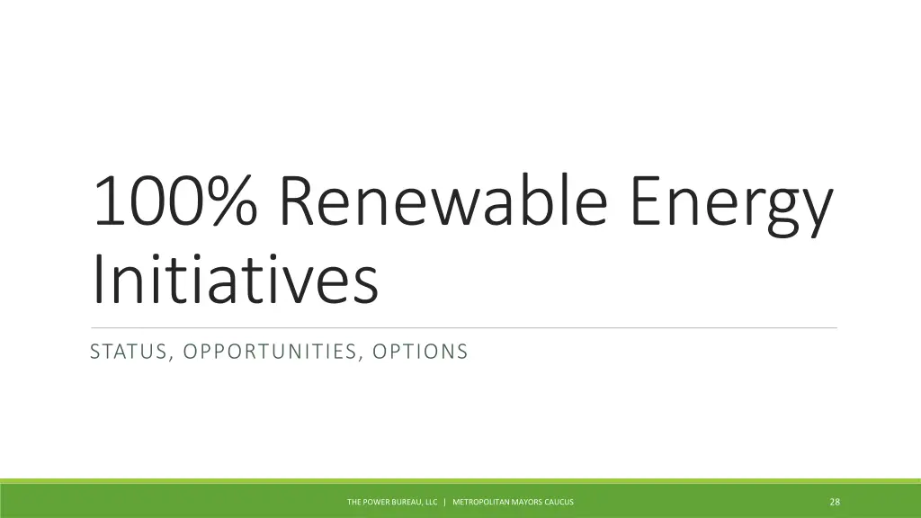 100 renewable energy initiatives