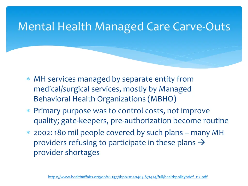 mental health managed care carve outs