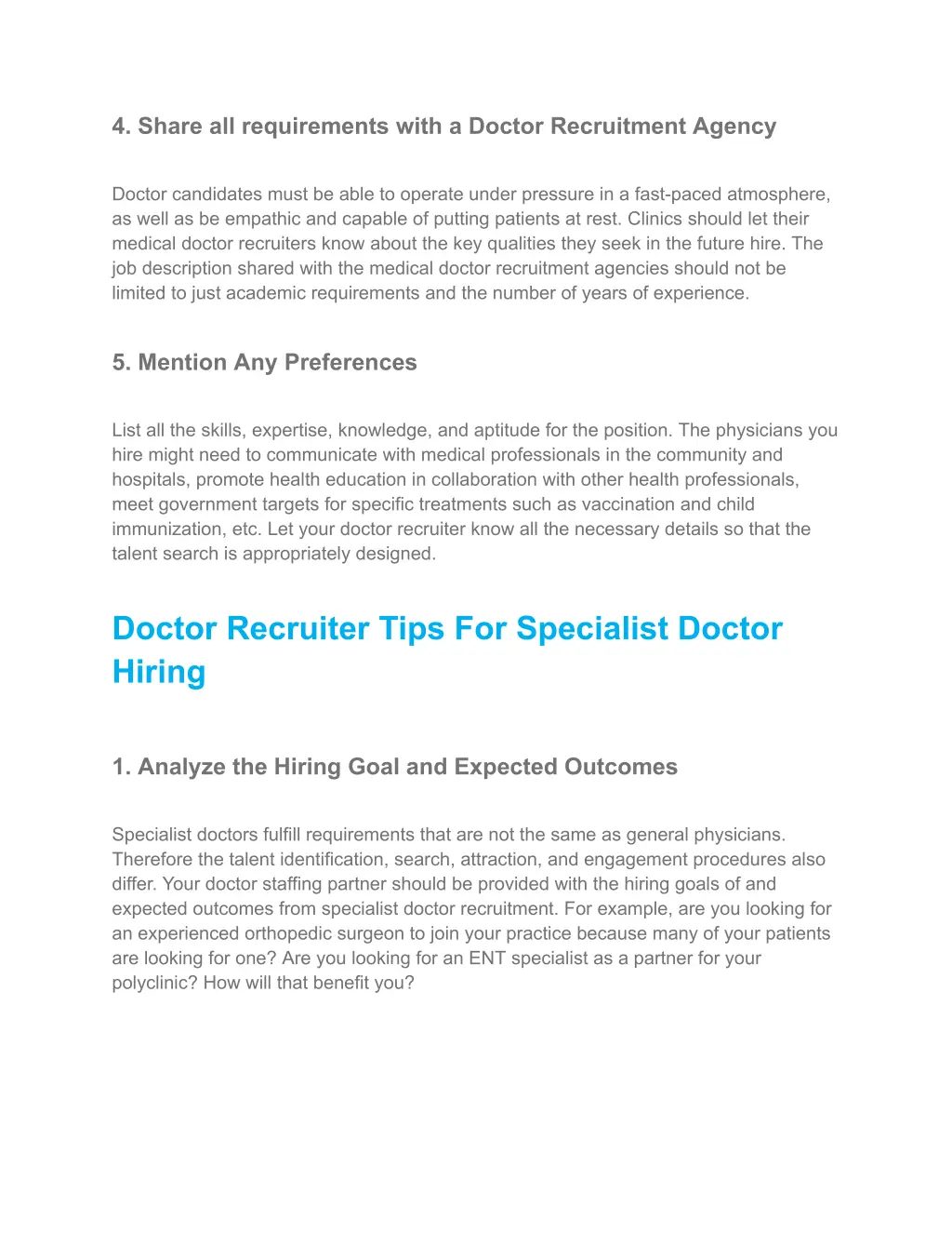 4 share all requirements with a doctor