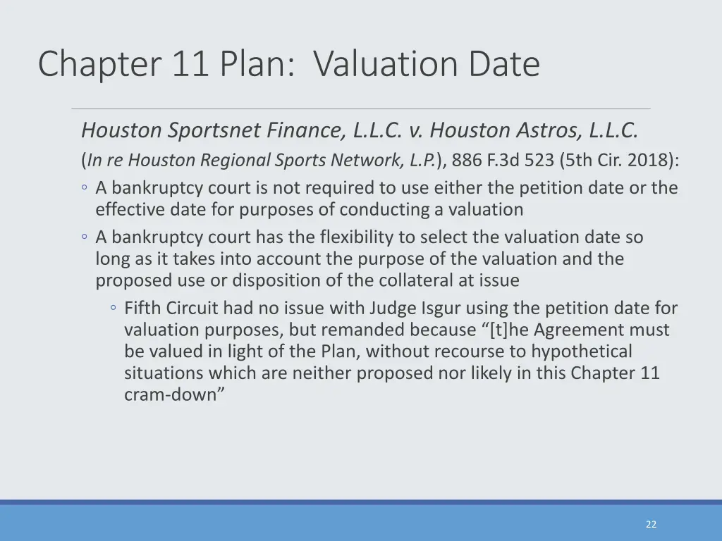 chapter 11 plan valuation date