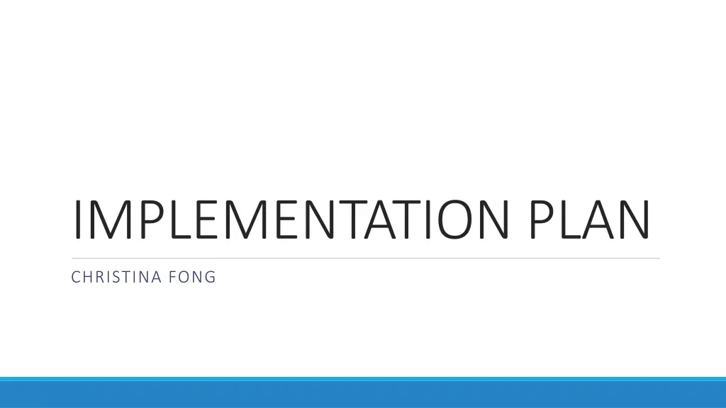 implementation plan