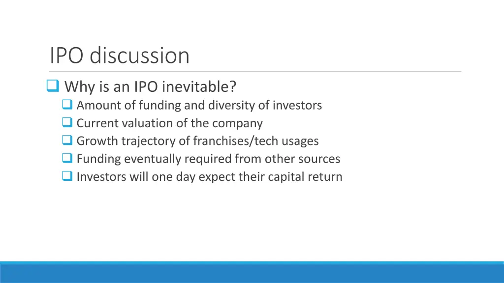 ipo discussion why is an ipo inevitable amount