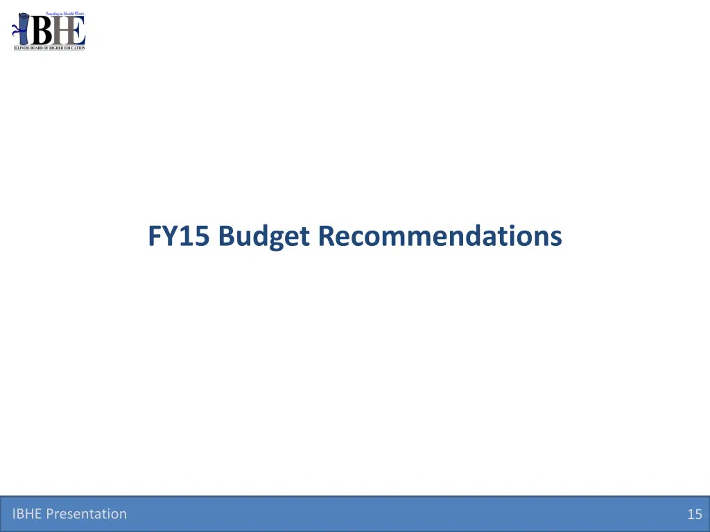 fy15 budget recommendations