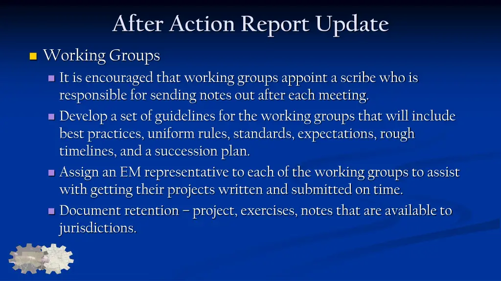 after action report update 1