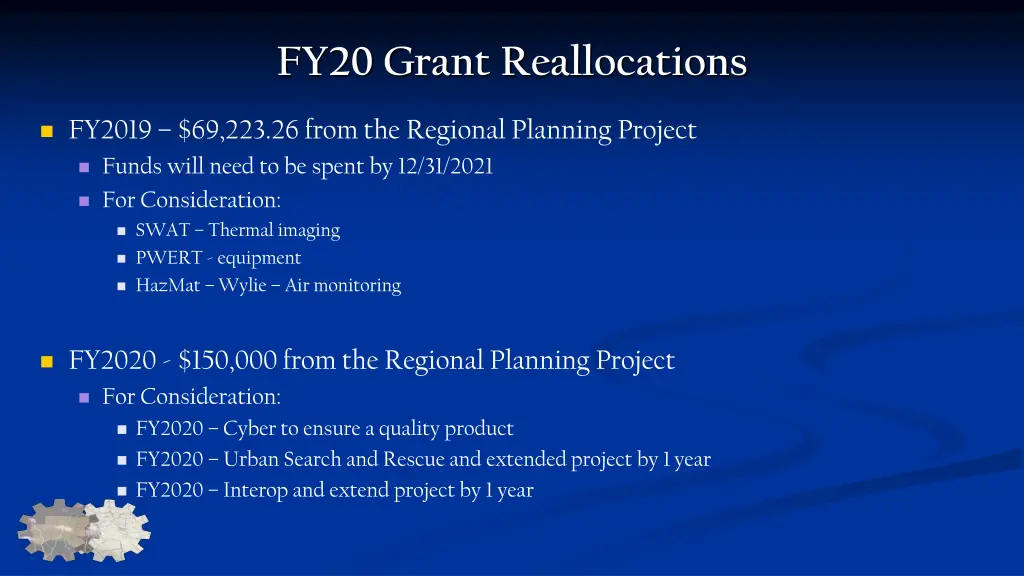 fy20 grant reallocations