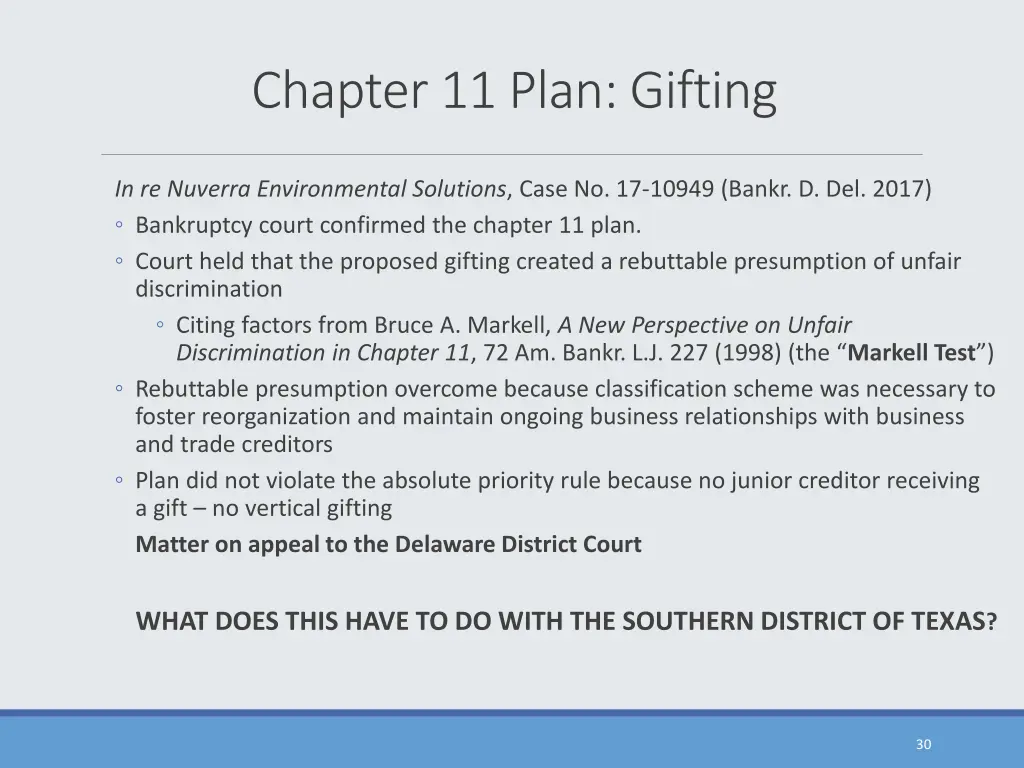 chapter 11 plan gifting 2