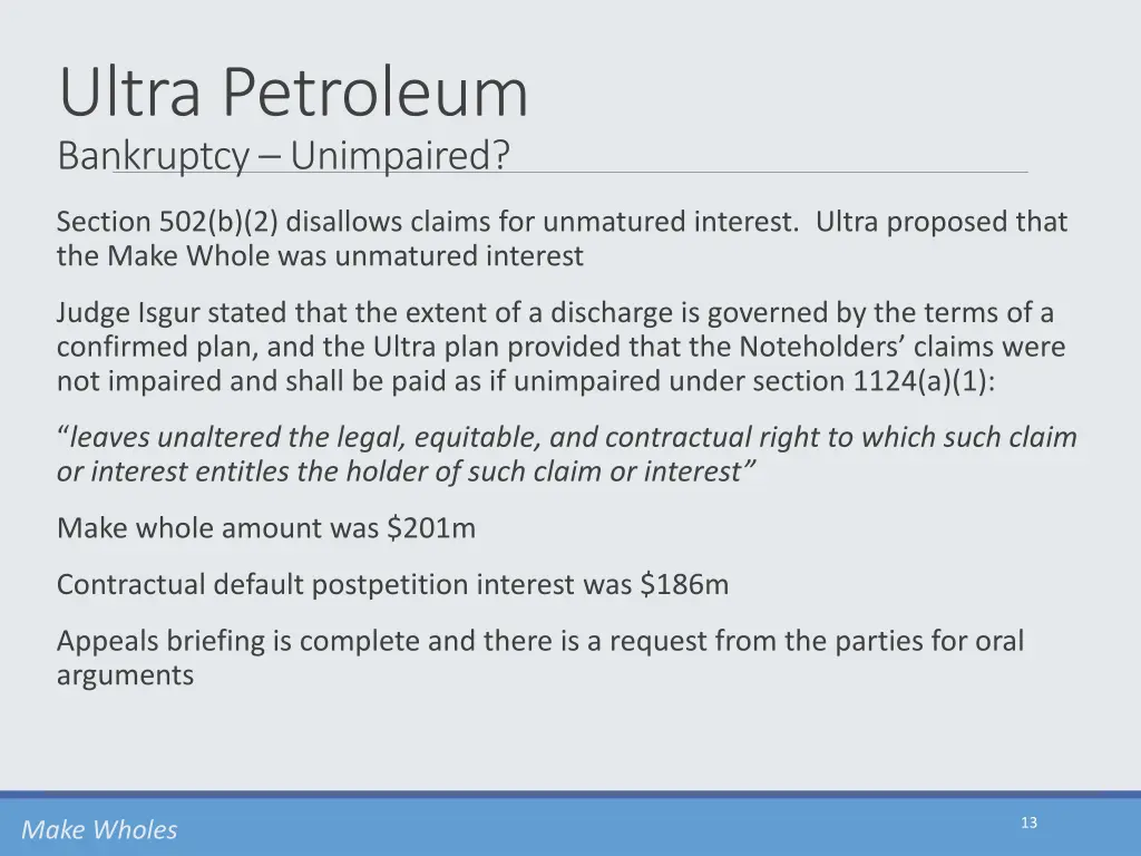 ultra petroleum bankruptcy unimpaired