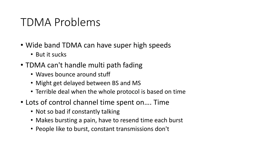 tdma problems