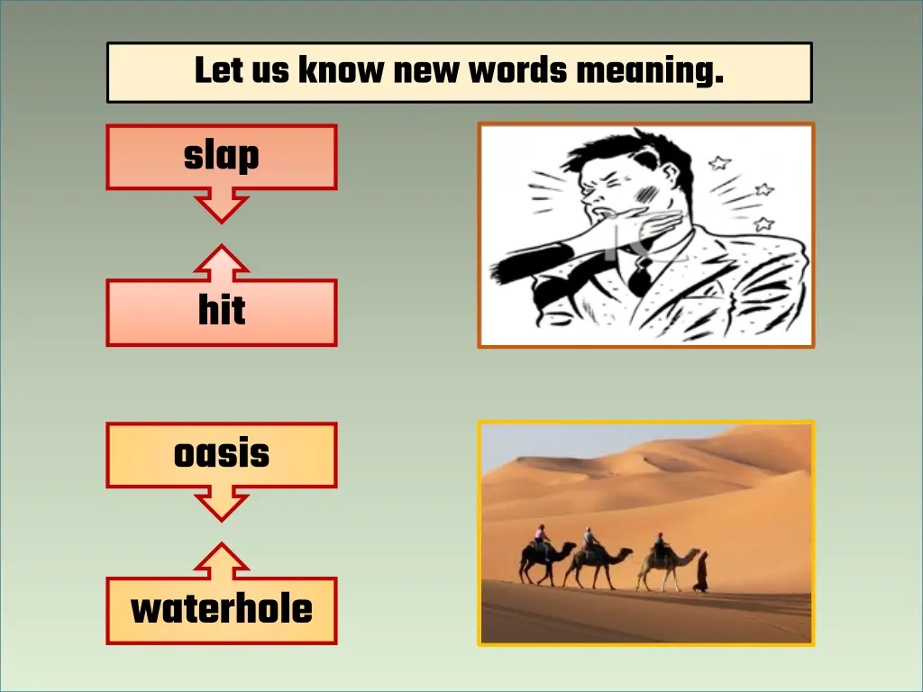 let us know new words meaning slap