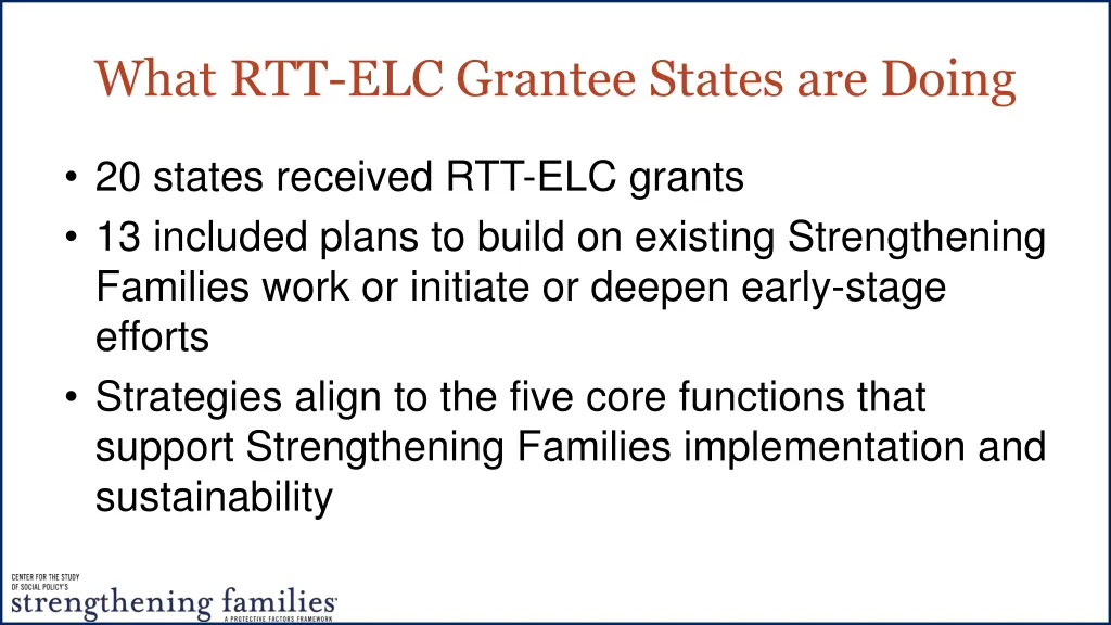 what rtt elc grantee states are doing