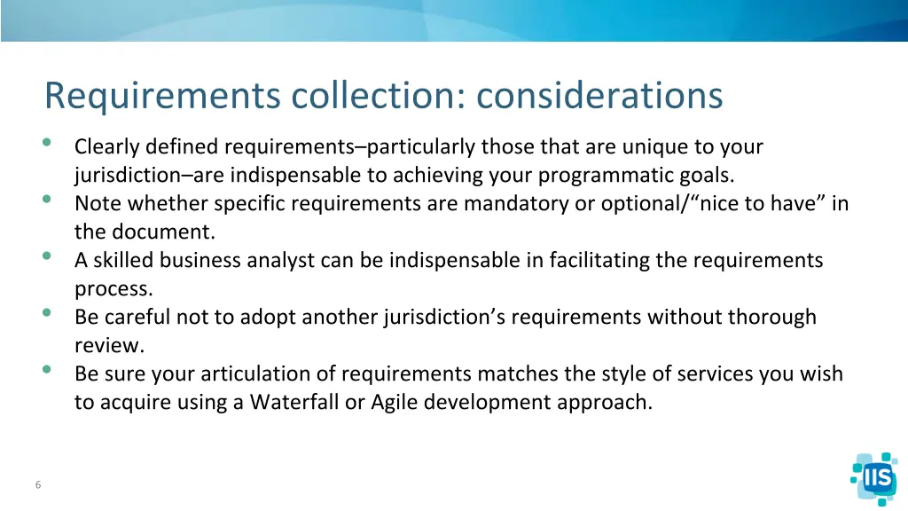 requirements collection considerations clearly