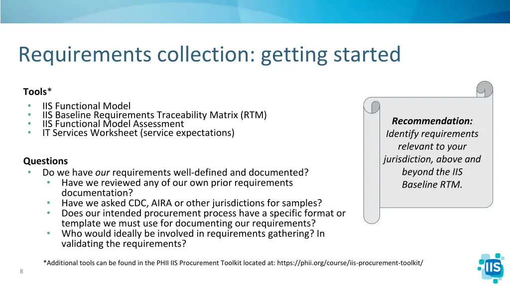 requirements collection getting started