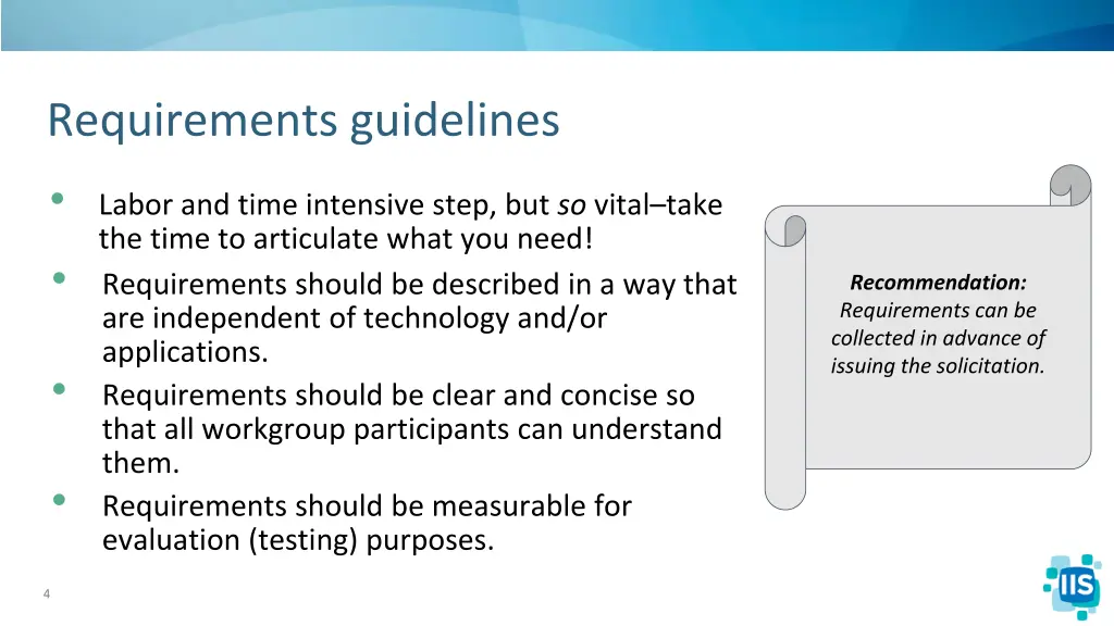 requirements guidelines