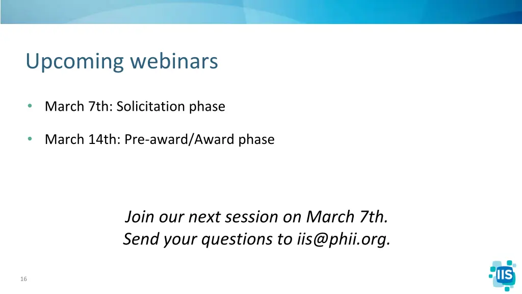 upcoming webinars