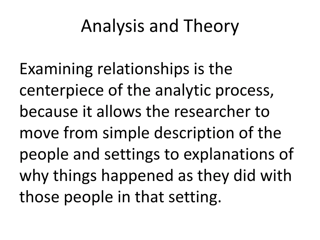 analysis and theory