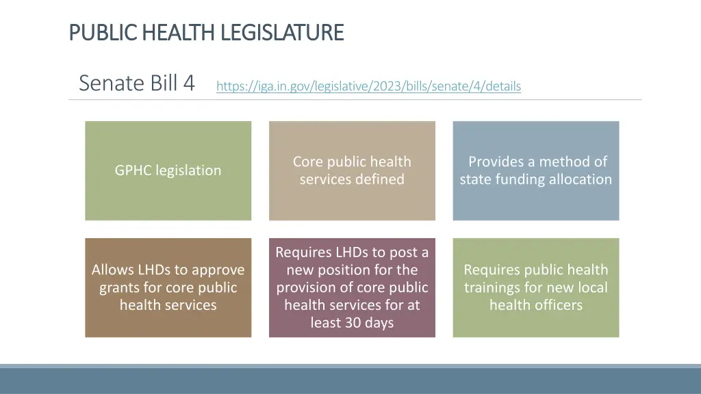 public health legislature public health