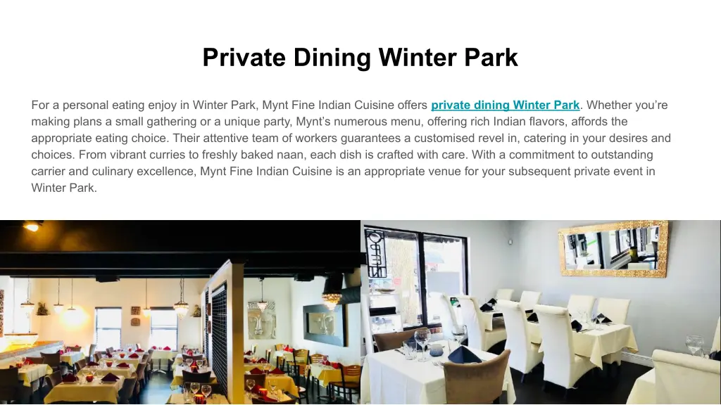 private dining winter park