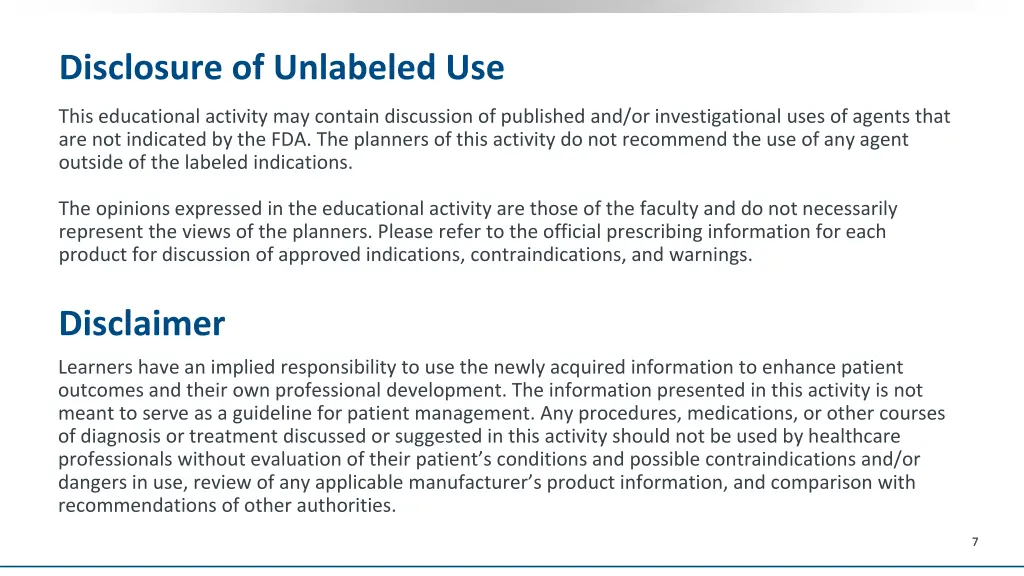 disclosure of unlabeled use