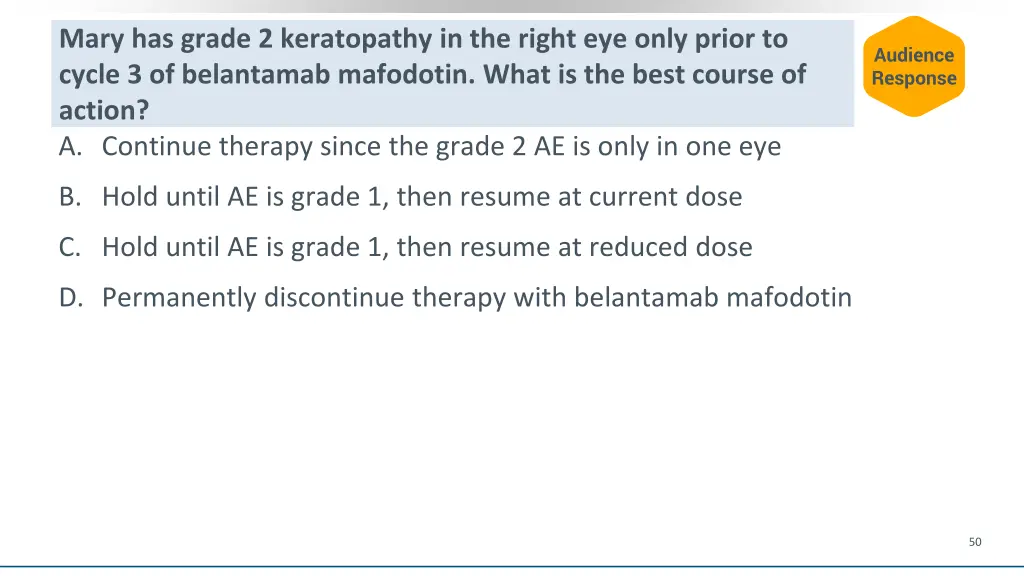 mary has grade 2 keratopathy in the right