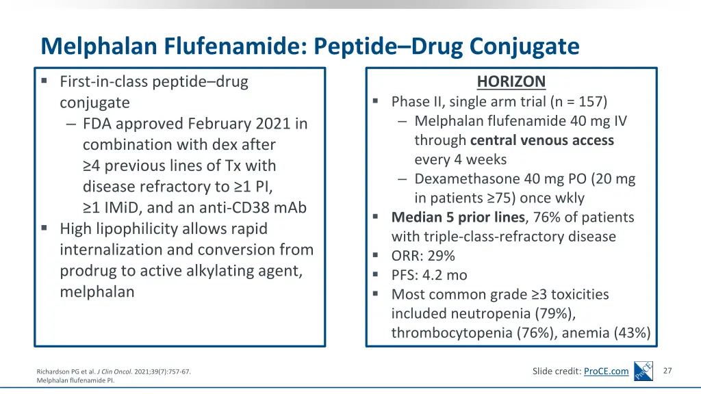 melphalan flufenamide peptide drug conjugate