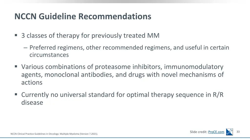 nccn guideline recommendations