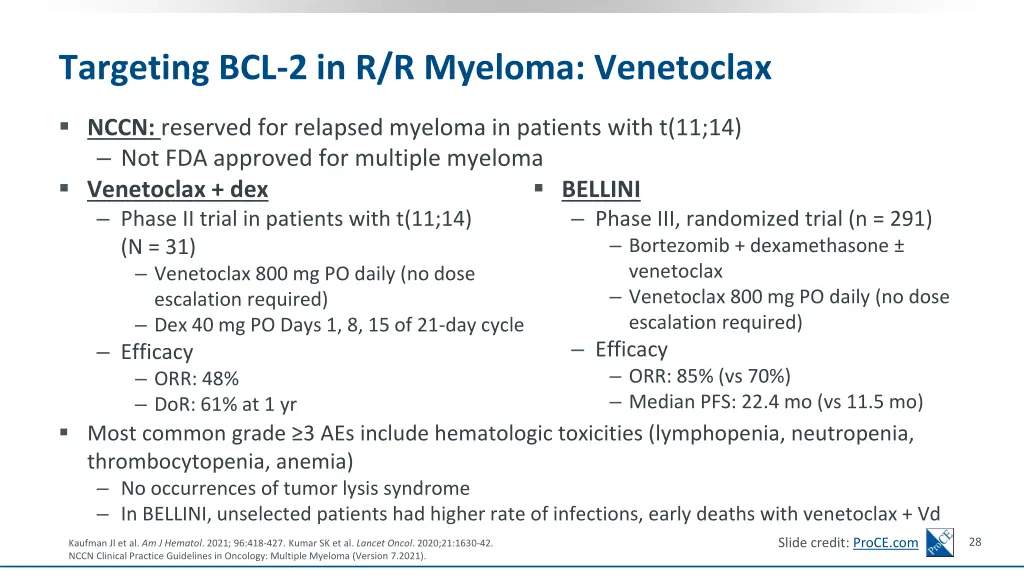 targeting bcl 2 in r r myeloma venetoclax