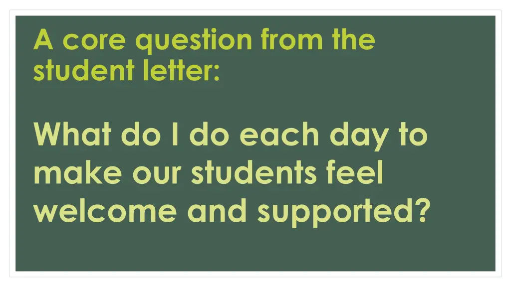 a core question from the student letter