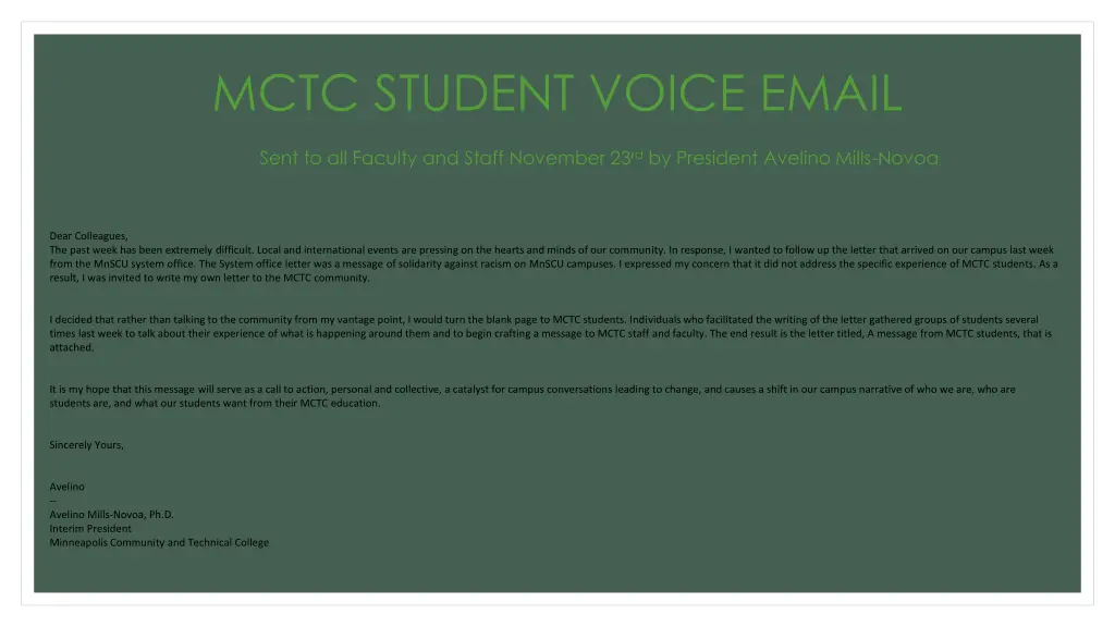 mctc student voice email