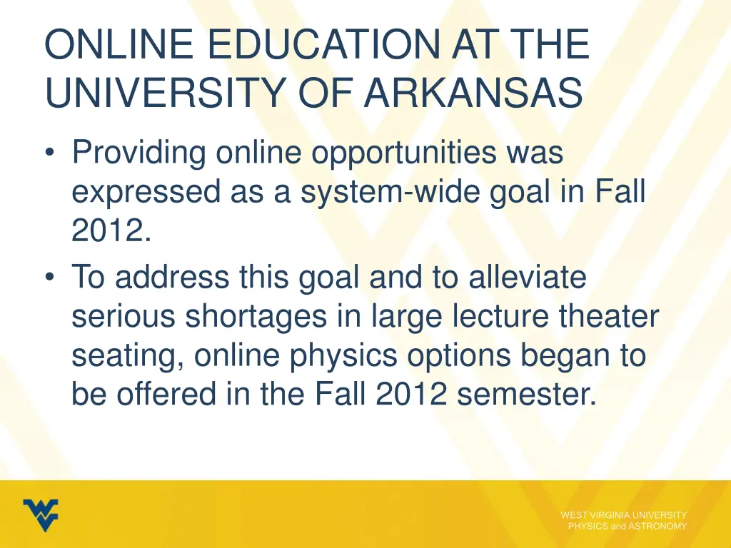 online education at the university of arkansas